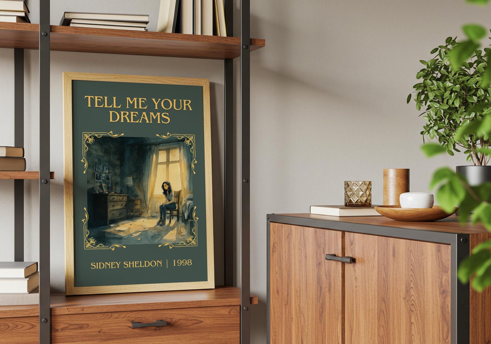 Tell Me Your Dreams by Sidney Sheldon Descriptive, High Quality Poster. Free Delivery Wall Art. Minimalist Book Lover Gift Author