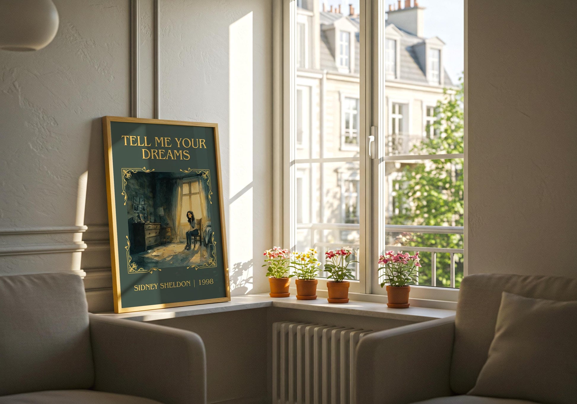 Tell Me Your Dreams by Sidney Sheldon Descriptive, High Quality Poster. Free Delivery Wall Art. Minimalist Book Lover Gift Author