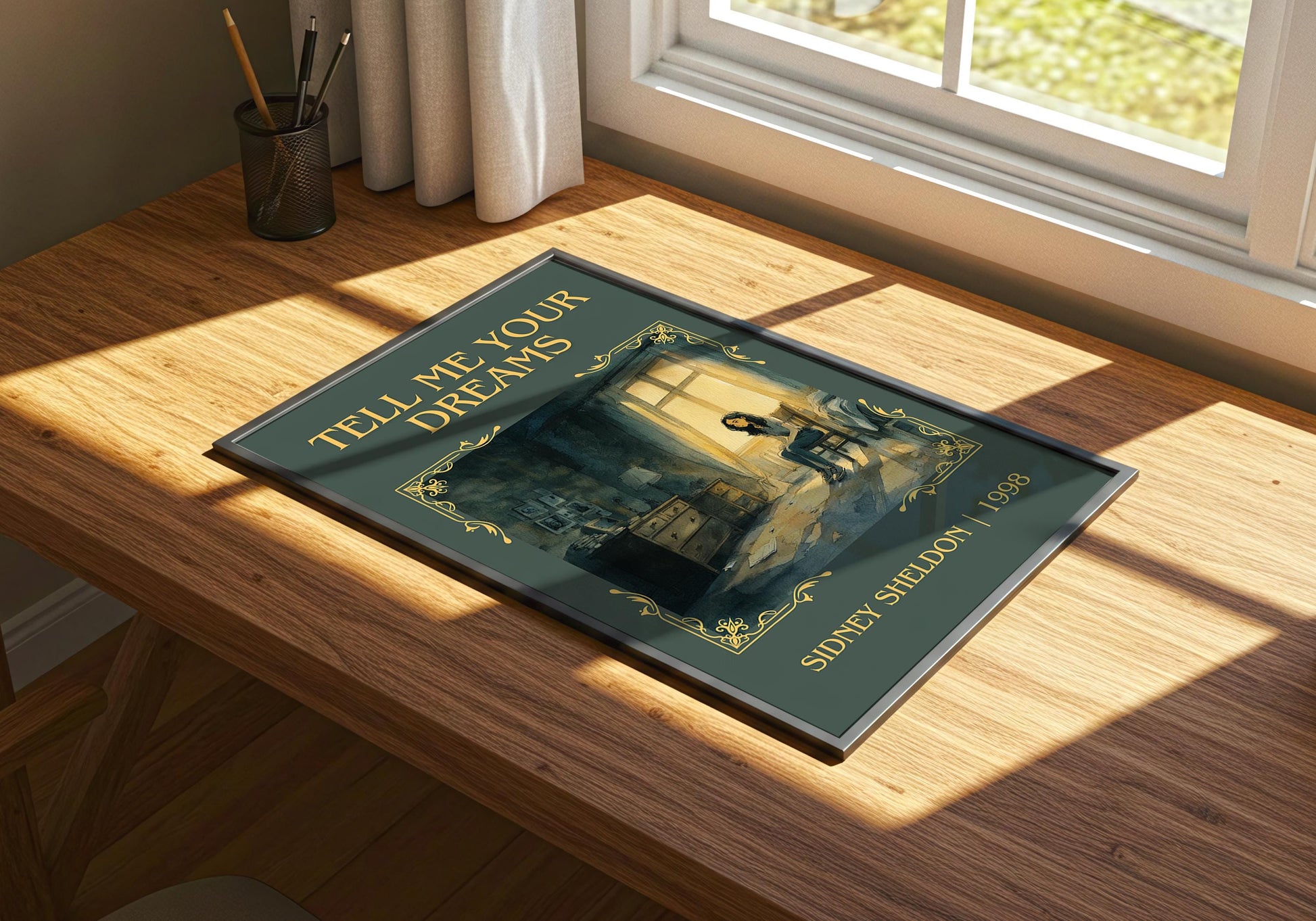 Tell Me Your Dreams by Sidney Sheldon Descriptive, High Quality Poster. Free Delivery Wall Art. Minimalist Book Lover Gift Author