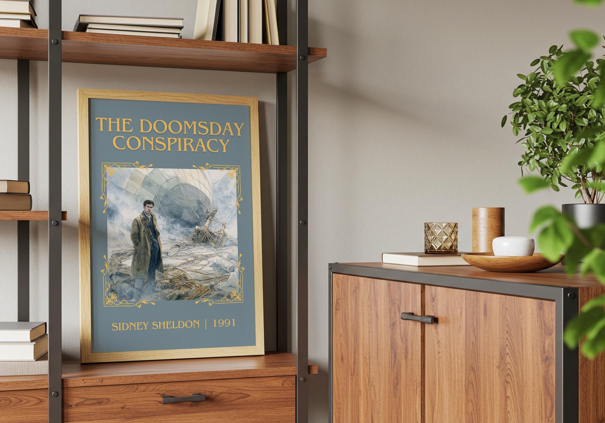 The Doomsday Conspiracy by Sidney Sheldon Descriptive, High Quality Poster. Free Delivery Wall Art. Minimalist Book Lover Gift Author