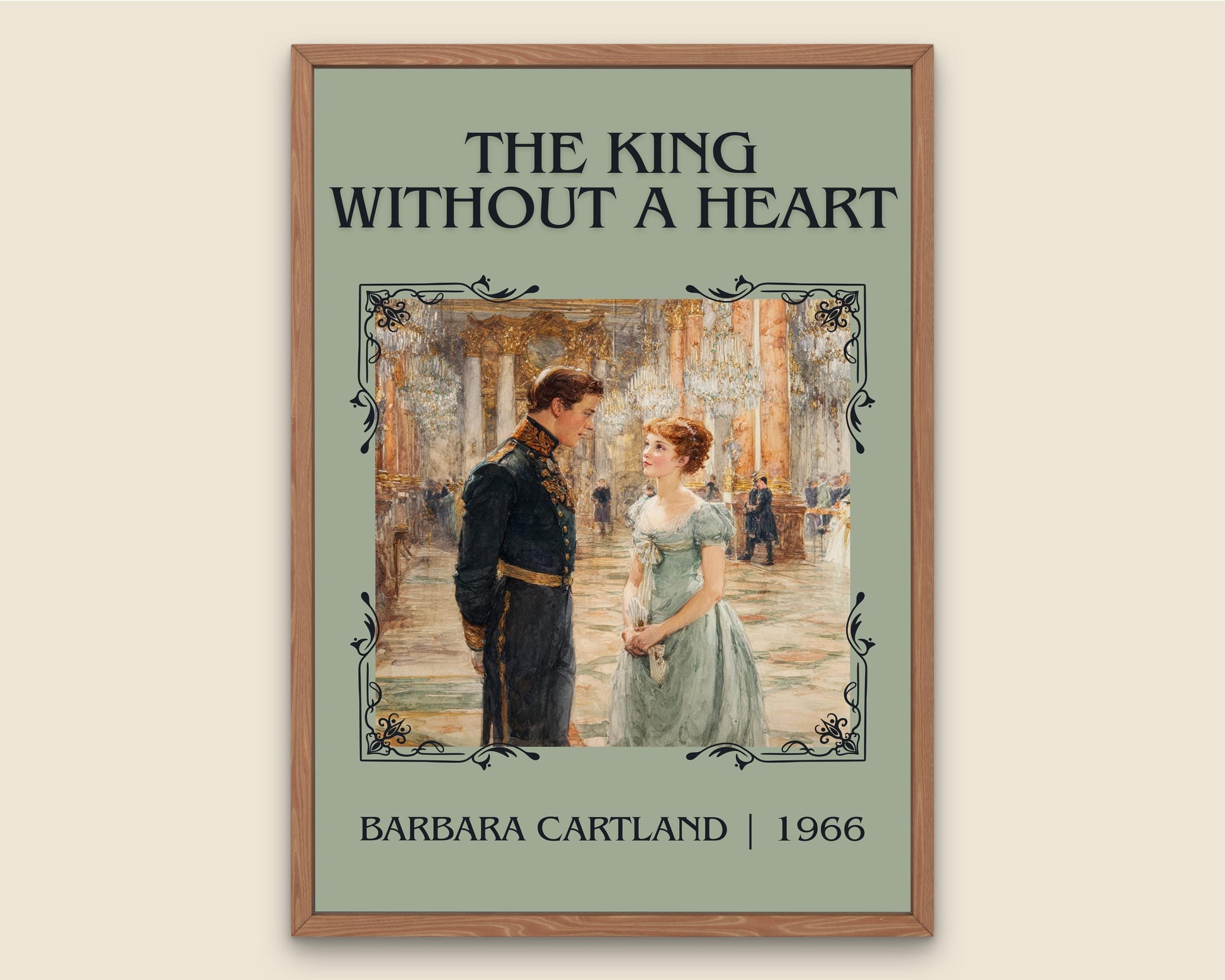 The King Without A Heart by Barbara Cartland Descriptive, High Quality Poster Print.Free Delivery Wall Art. Author&Blurb Book Nook Library