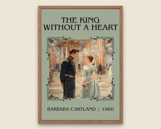 The King Without A Heart by Barbara Cartland Descriptive, High Quality Poster Print.Free Delivery Wall Art. Author&Blurb Book Nook Library