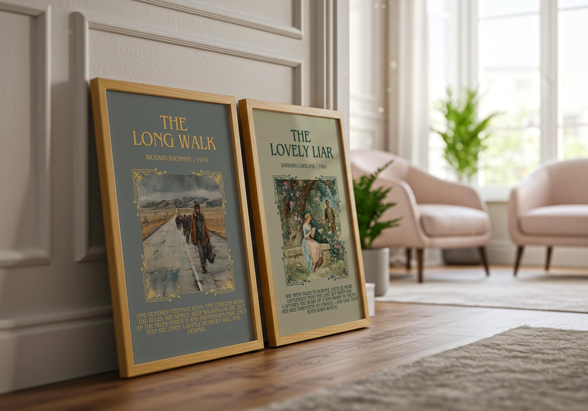 The Lovely Liar by Barbara Cartland Descriptive, High Quality Poster Print.Free Delivery Wall Art. Author&Blurb Book Nook Library Gift