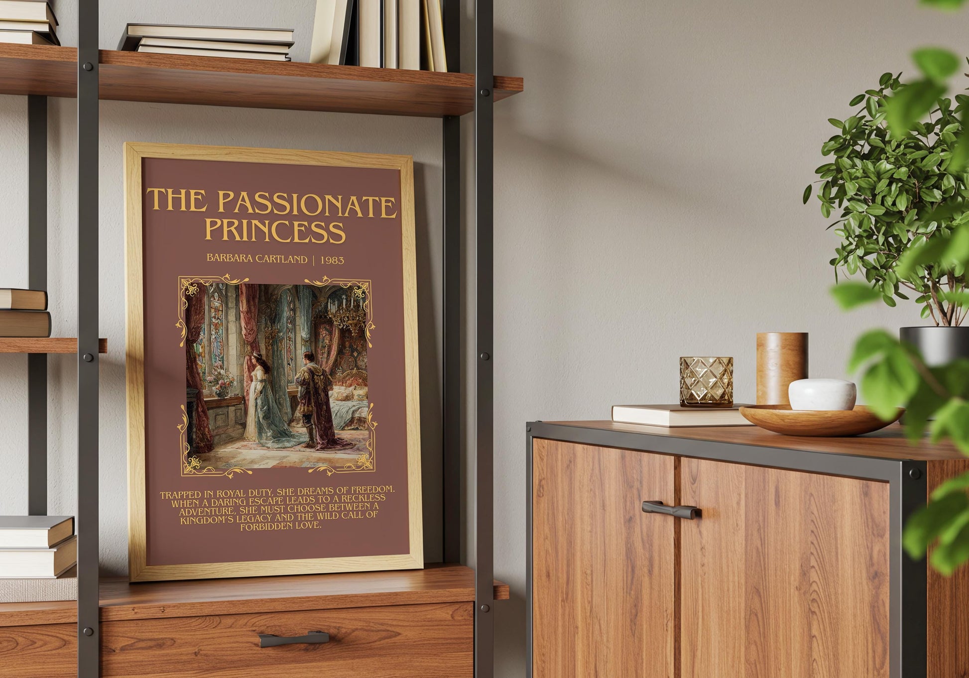 The Passionate Princess by Barbara Cartland Descriptive, High Quality Poster Print.Free Delivery Wall Art. Author&Blurb Book Nook Library
