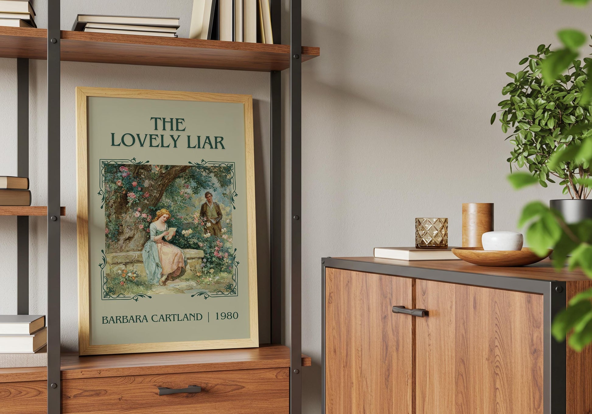 The Lovely Liar by Barbara Cartland Descriptive, High Quality Poster Print.Free Delivery Wall Art. Author&Blurb Book Nook Library Gift