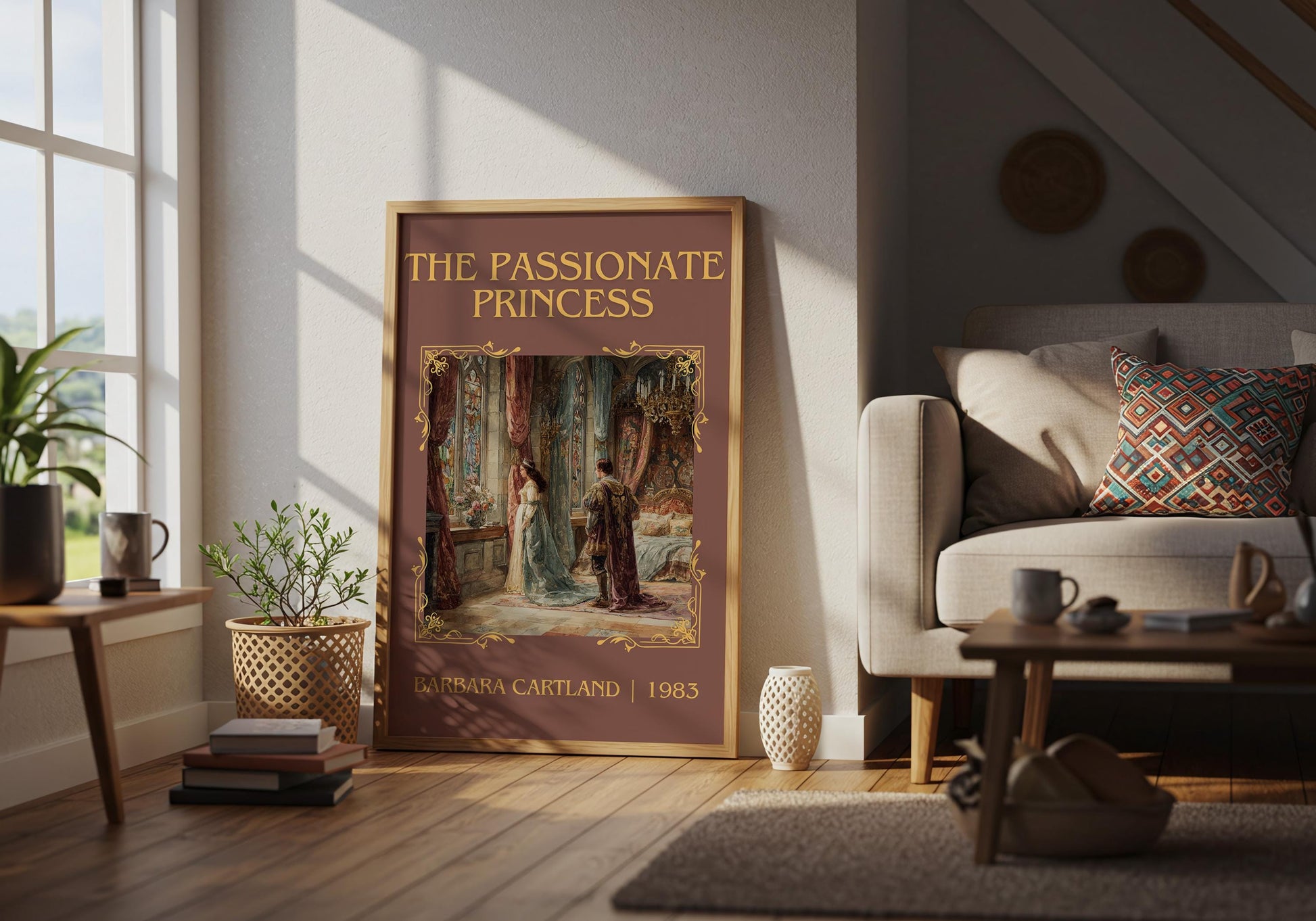 The Passionate Princess by Barbara Cartland Descriptive, High Quality Poster Print.Free Delivery Wall Art. Author&Blurb Book Nook Library