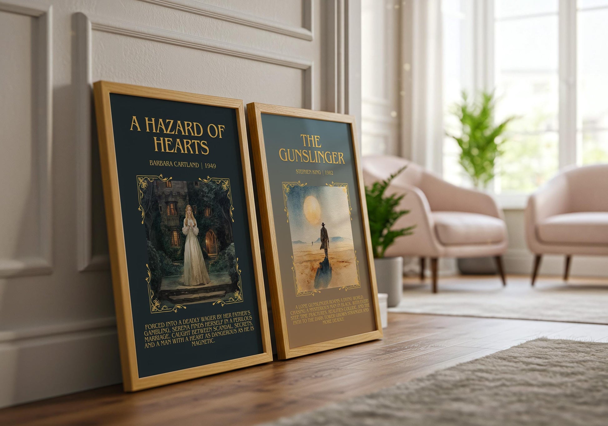 A Hazard Of Hearts by Barbara Cartland Descriptive, High Quality Poster Print.Free Delivery Wall Art. Author&Blurb Book Nook Library