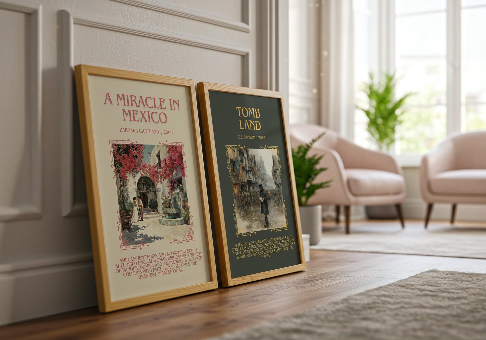 A Miracle In Mexico by Barbara Cartland Descriptive, High Quality Poster Print.Free Delivery Wall Art. Author&Blurb Book Nook Library