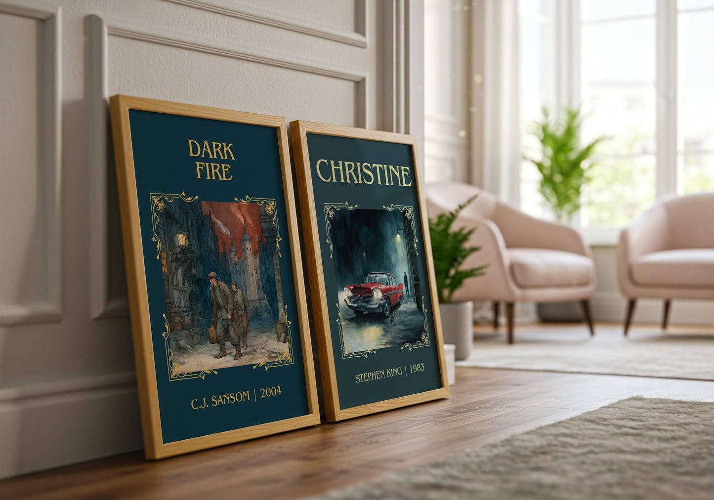 Christine by Stephen King Descriptive, High Quality Poster Print.Free Delivery Wall Art. Author&Blurb Book Nook Library