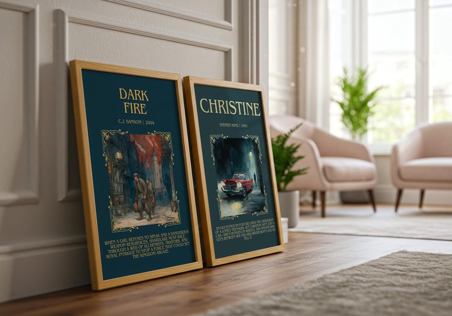 Christine by Stephen King Descriptive, High Quality Poster Print.Free Delivery Wall Art. Author&Blurb Book Nook Library Gift