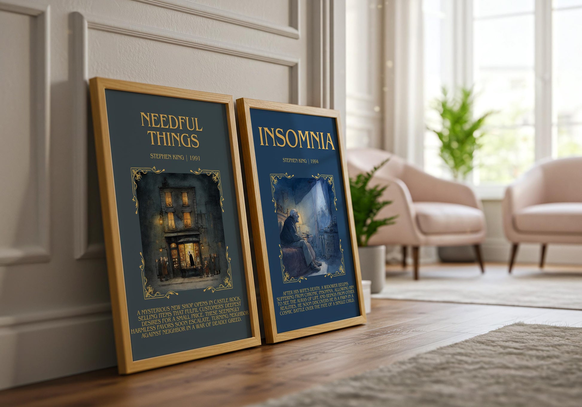 Needful Things by Stephen King Descriptive, High Quality Poster Print.Free Delivery Wall Art. Author&Blurb Book Artwork Novel Nook Gift