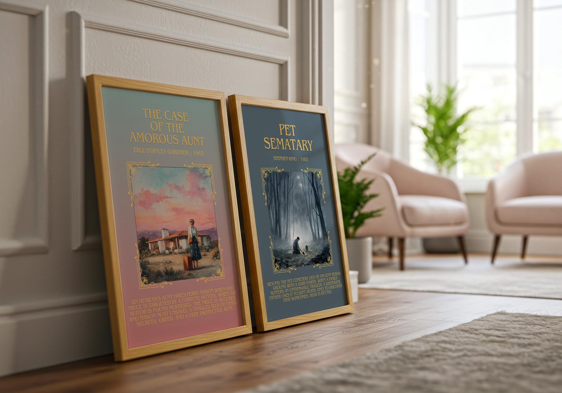 Pet Sematary by Stephen King Descriptive, High Quality Poster Print.Free Delivery Wall Art. Author&Blurb Book Artwork Novel Nook Gift