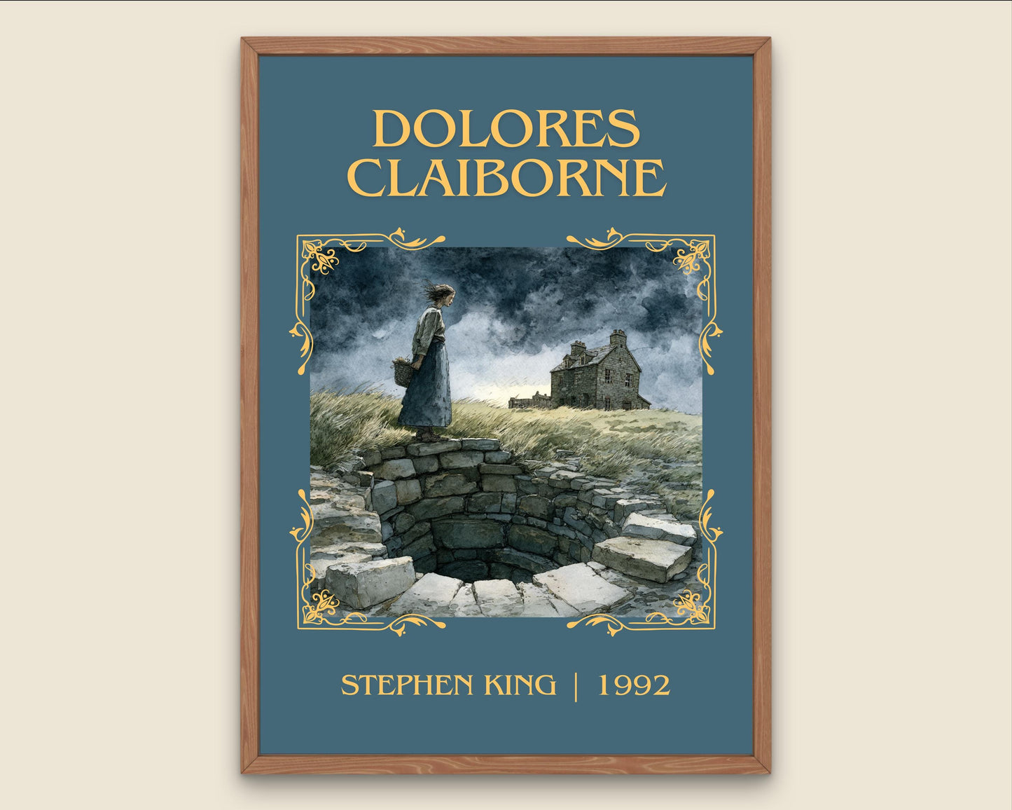 Dolores Claiborne by Stephen King Descriptive, High Quality Poster Print.Free Delivery Wall Art. Author&Blurb Book Artwork Novel Nook Gift