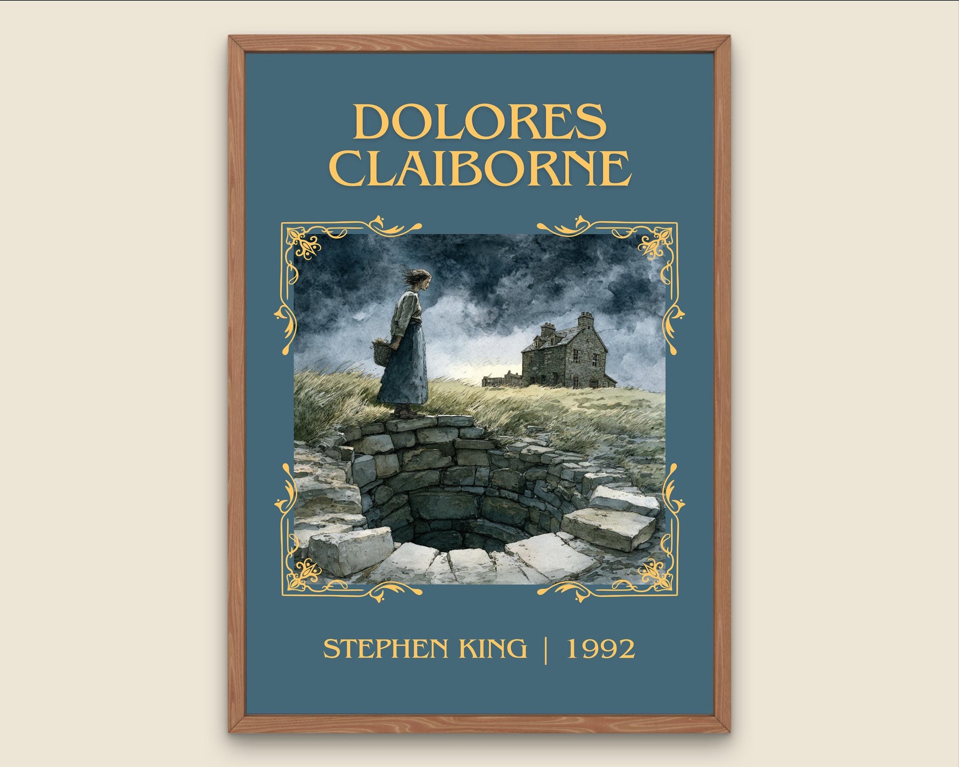 Dolores Claiborne by Stephen King Descriptive, High Quality Poster Print.Free Delivery Wall Art. Author&Blurb Book Artwork Novel Nook Gift