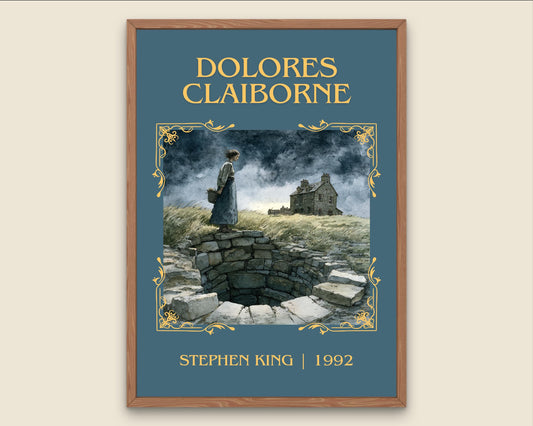 Dolores Claiborne by Stephen King Descriptive, High Quality Poster Print.Free Delivery Wall Art. Author&Blurb Book Artwork Novel Nook Gift
