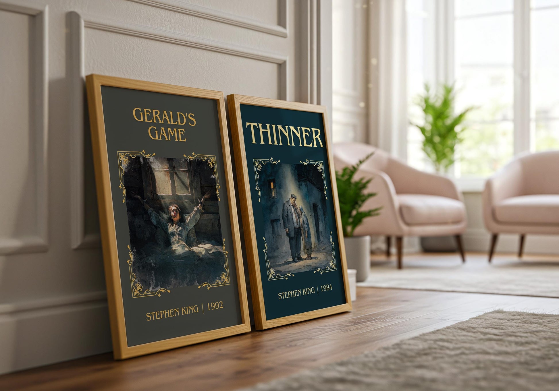 Gerald's Game by Stephen King Descriptive, High Quality Poster Print.Free Delivery Wall Art. Author&Blurb Book Artwork Novel Nook Gift
