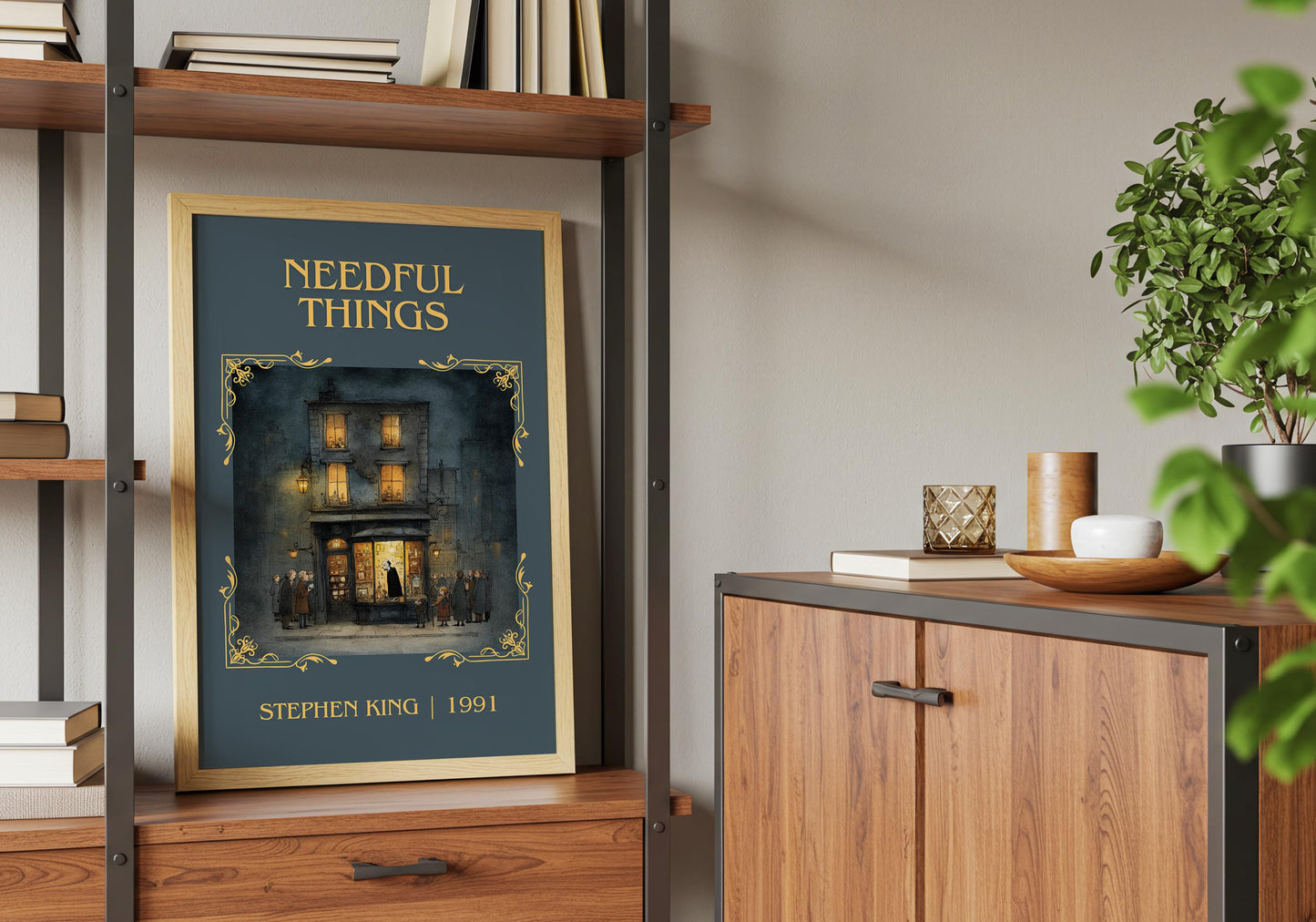 Needful Things by Stephen King Descriptive, High Quality Poster Print.Free Delivery Wall Art. Author&Blurb Book Artwork Novel Nook Gift
