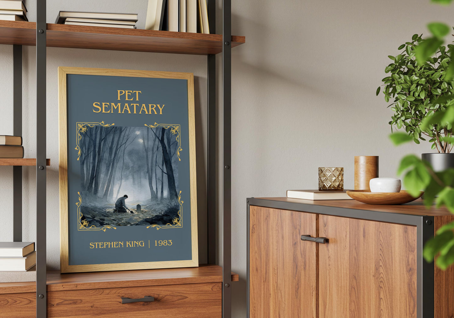 Pet Sematary by Stephen King Descriptive, High Quality Poster Print.Free Delivery Wall Art. Author&Blurb Book Artwork Novel Nook Gift