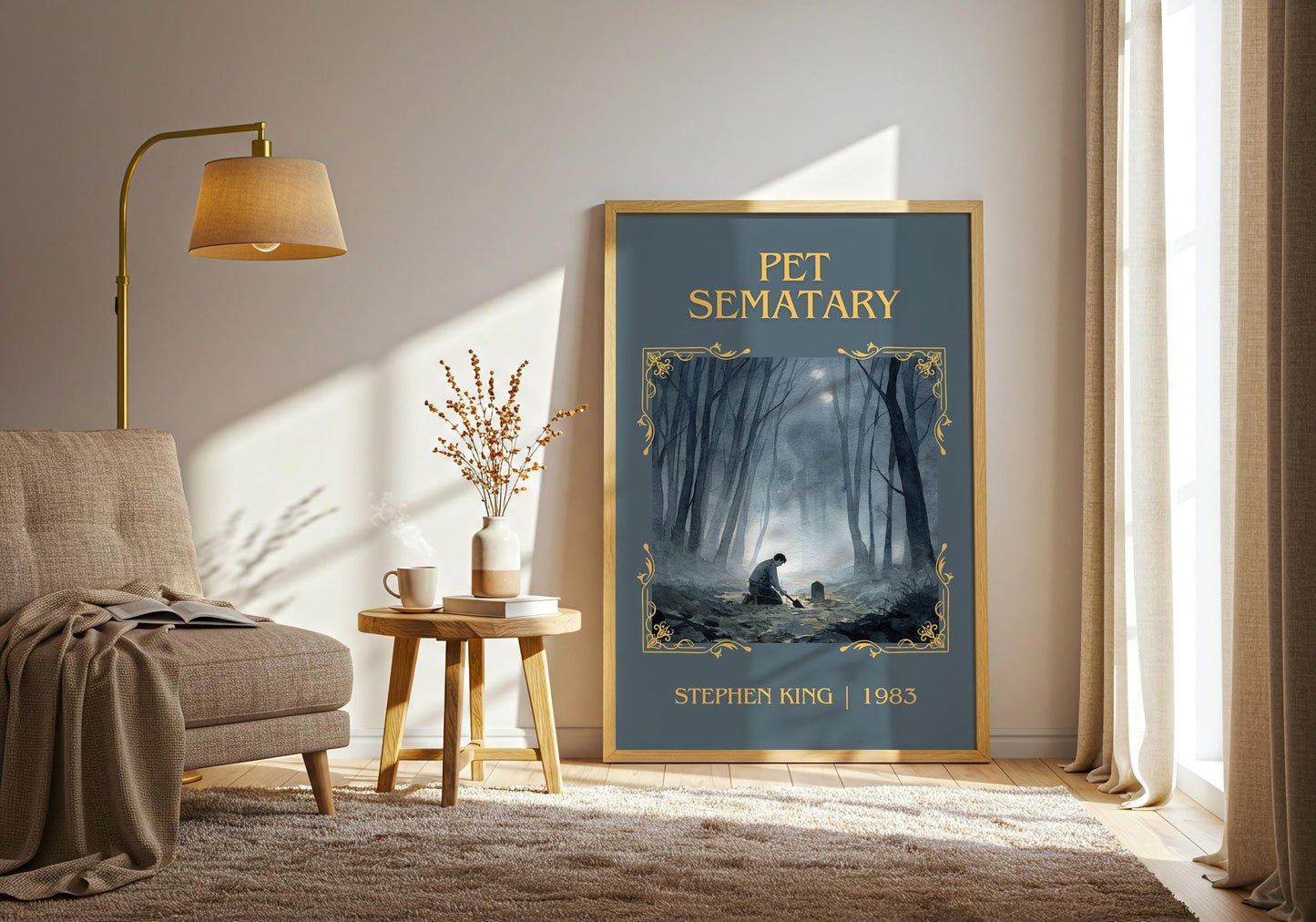 Pet Sematary by Stephen King Descriptive, High Quality Poster Print.Free Delivery Wall Art. Author&Blurb Book Artwork Novel Nook Gift