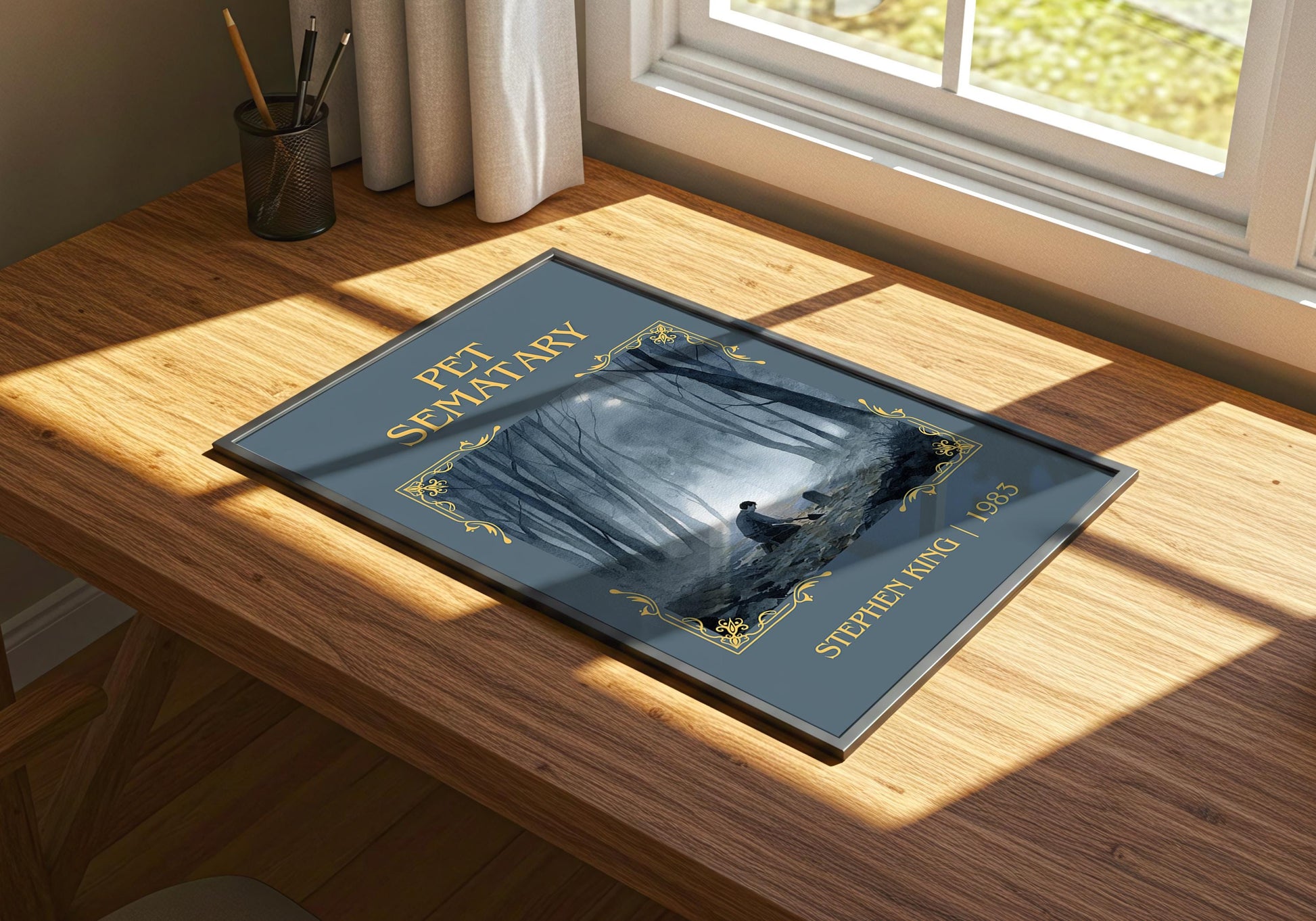 Pet Sematary by Stephen King Descriptive, High Quality Poster Print.Free Delivery Wall Art. Author&Blurb Book Artwork Novel Nook Gift