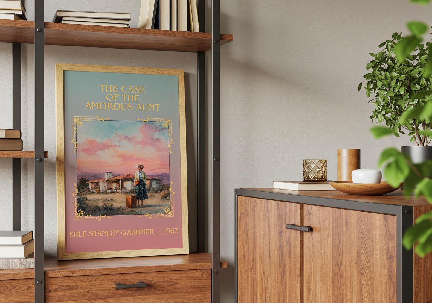 The Case Of The Amorous Aunt by Erle Stanley Gardner Descriptive Poster Print.Free Delivery Wall Art. Author&Blurb Book Artwork Novel Gift