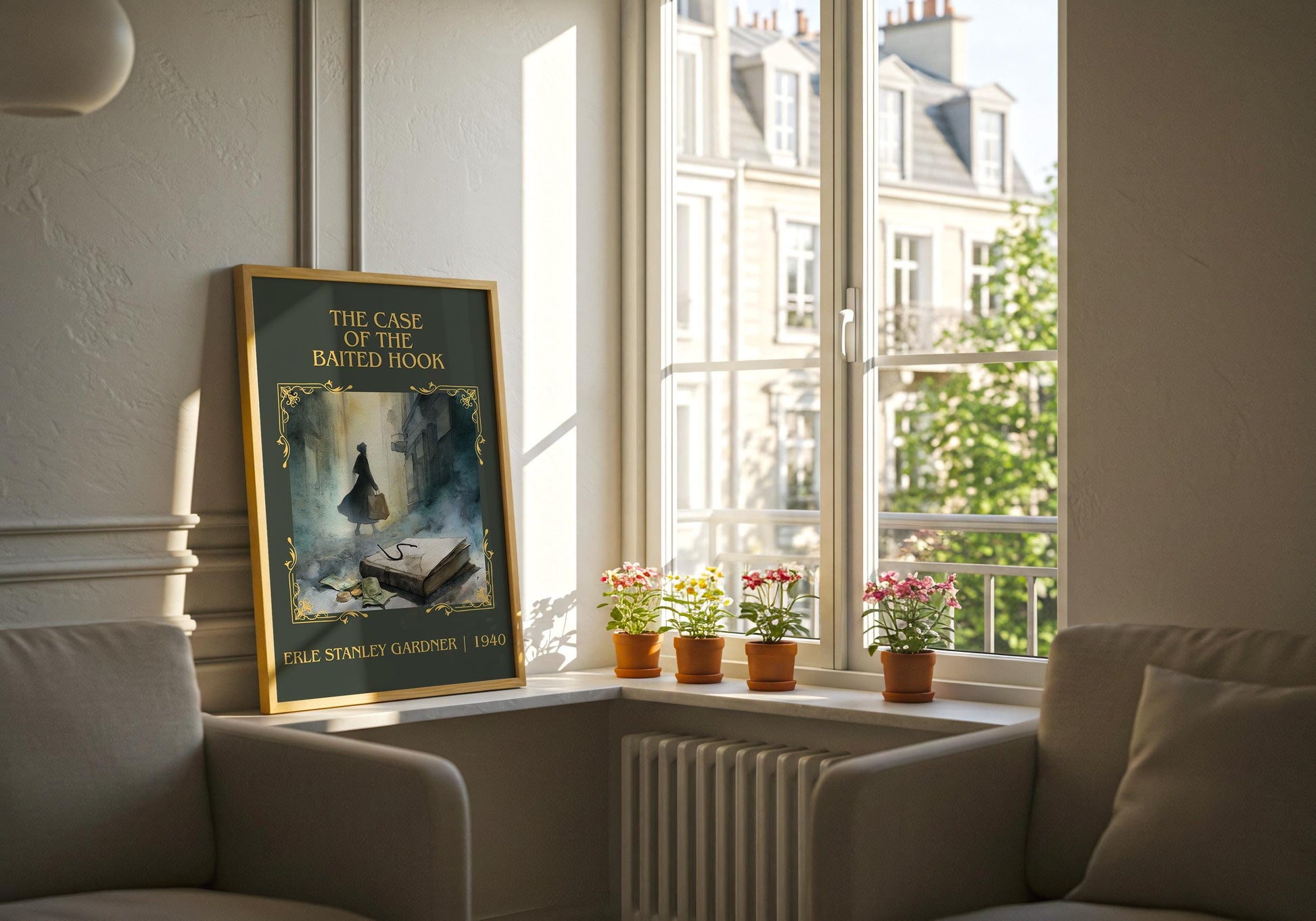 The Case Of The Baited Hook by Erle Stanley Gardner Descriptive Poster Print.Free Delivery Wall Art. Author&Blurb Book Artwork Novel Gift