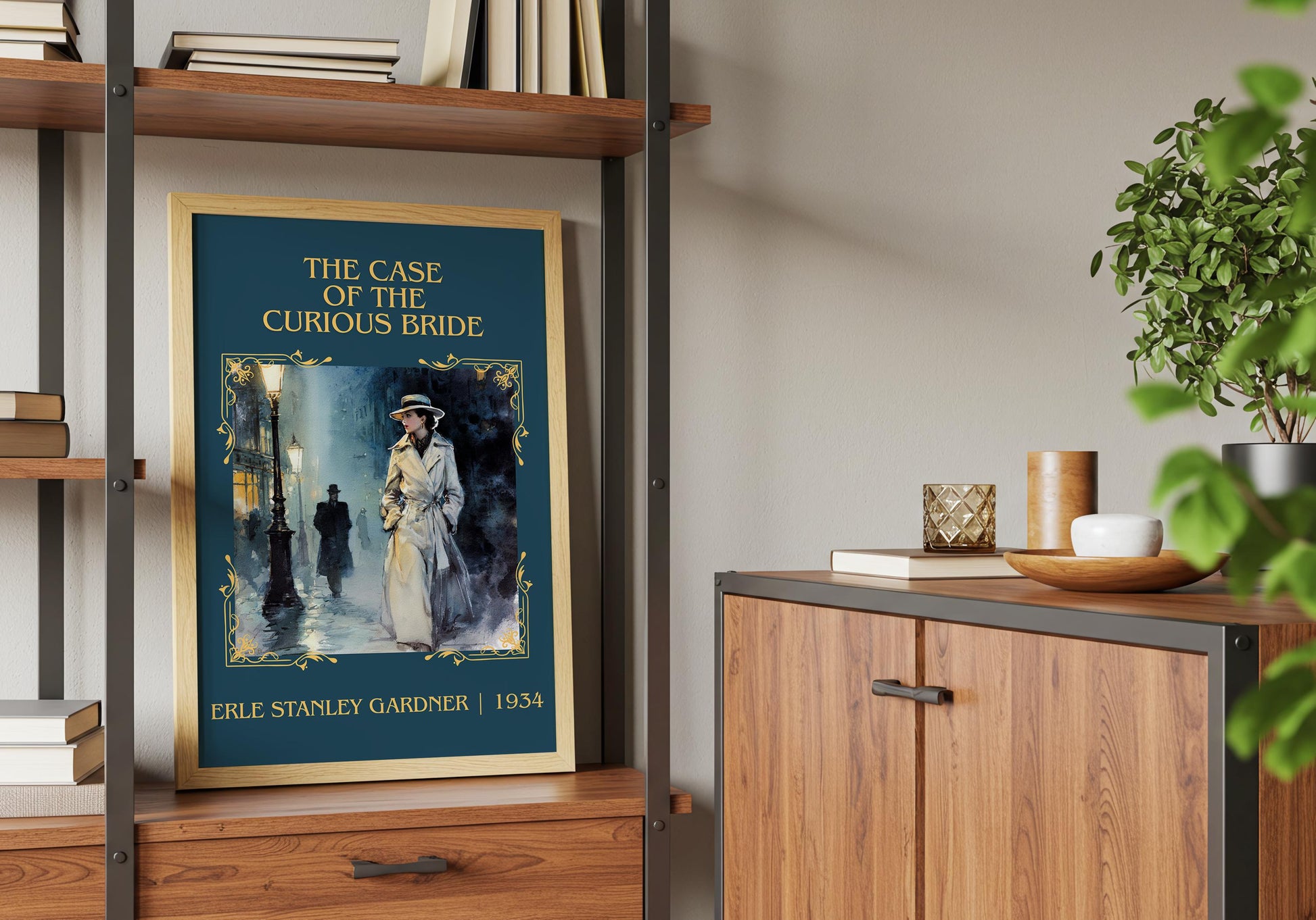 The Case Of The Curious Bride by Erle Stanley Gardner Descriptive Poster Print.Free Delivery Wall Art Author&Blurb Book Artwork Novel