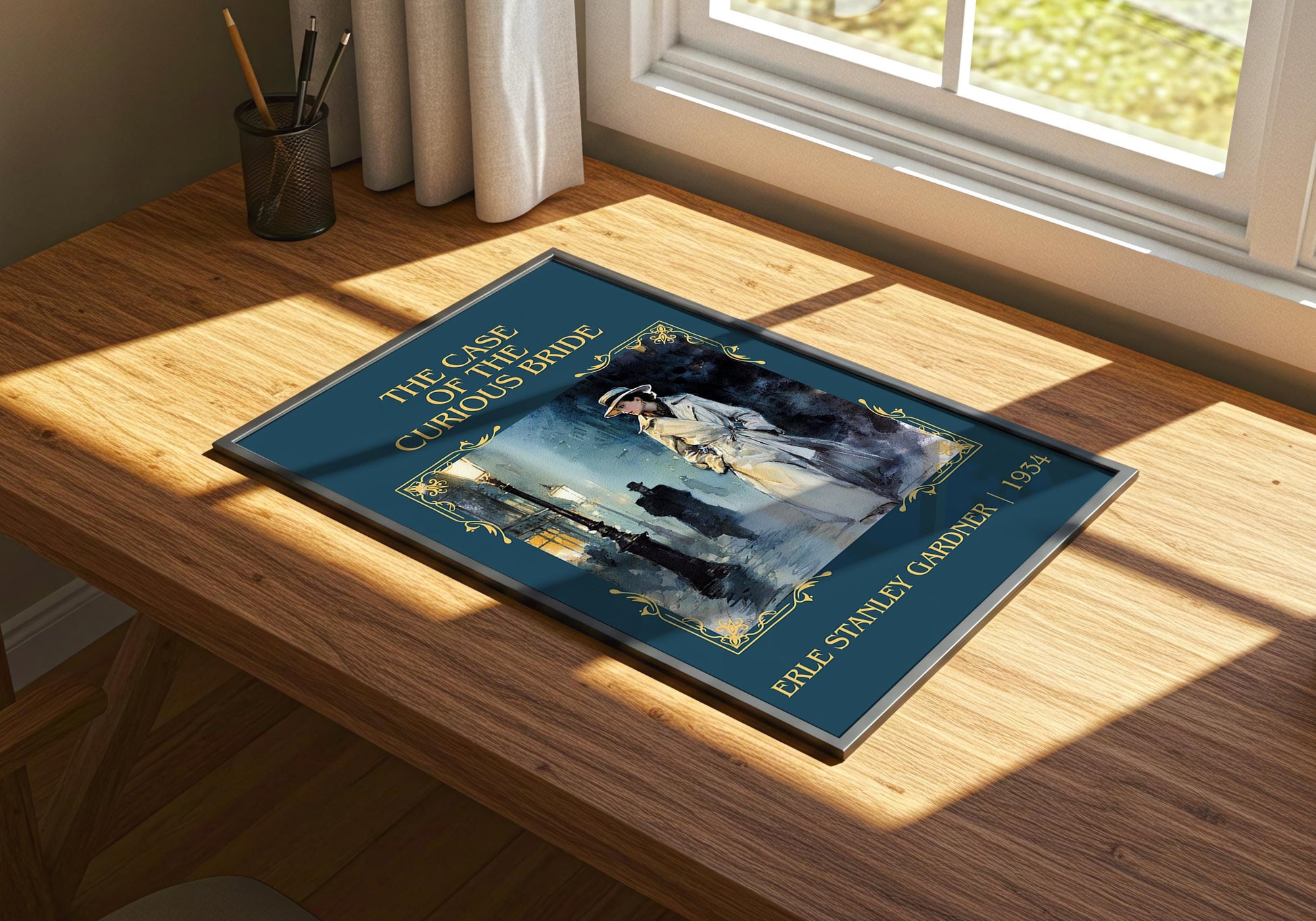 The Case Of The Curious Bride by Erle Stanley Gardner Descriptive Poster Print.Free Delivery Wall Art Author&Blurb Book Artwork Novel