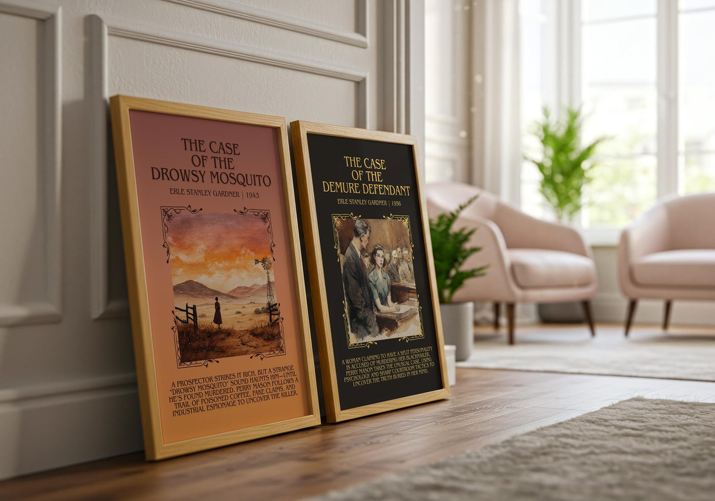 The Case Of The Drowsy Mosquito by Erle Stanley Gardner Descriptive Poster Print.Free Delivery Wall Art Author&Blurb Book Artwork Novel
