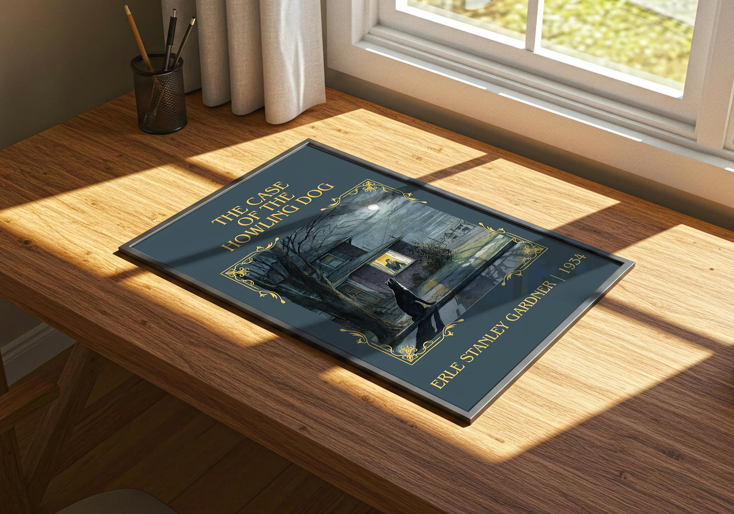 The Case Of The Howling Dog by Erle Stanley Gardner Descriptive Poster Print.Free Delivery Wall Art Author&Blurb Book Artwork Novel