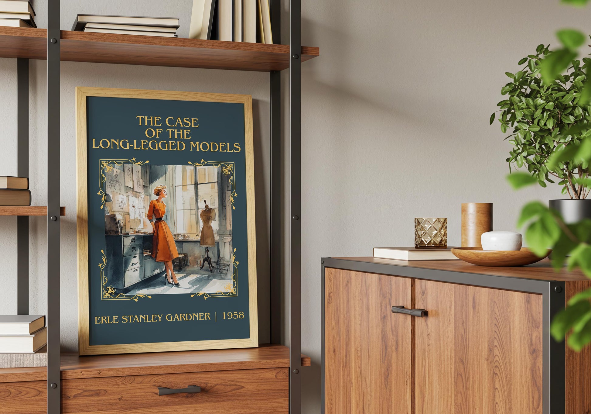 The Case Of The Long-legged Model by Erle Stanley Gardner Descriptive Poster Print.Free Delivery Wall Art Author&Blurb Book Artwork Novel
