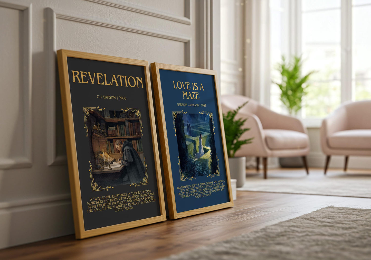 Love Is A Maze by Barbara Cartland Descriptive, High Quality Poster Print.Free Delivery Wall Art. Author&Blurb Book Nook Library Gift