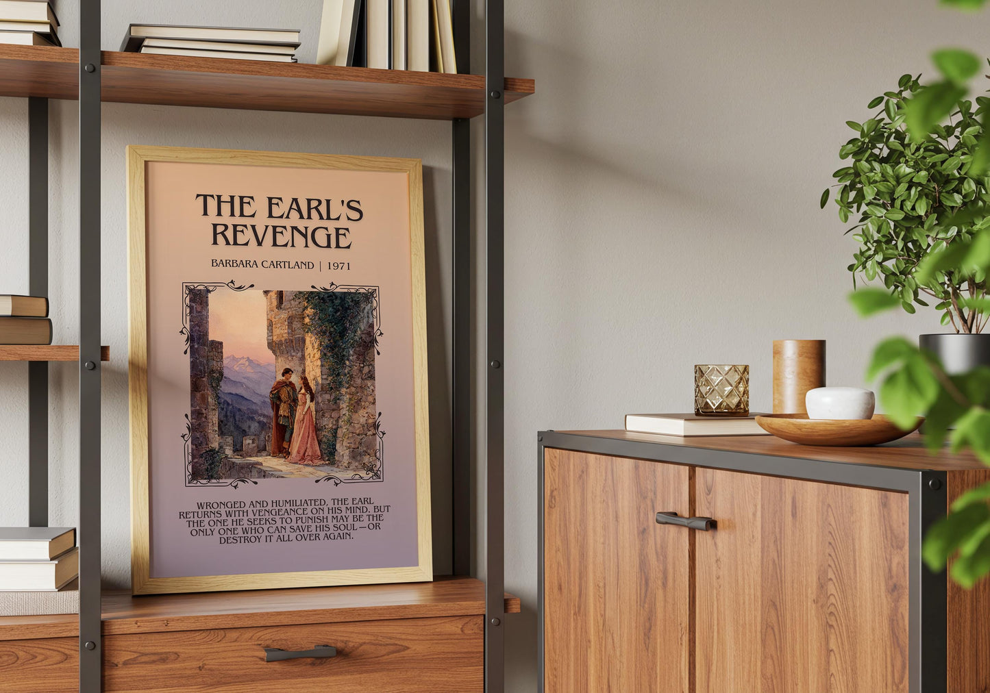 The Earl's Revenge by Barbara Cartland Descriptive, High Quality Poster Print.Free Delivery Wall Art. Author&Blurb Book Nook Library Gift