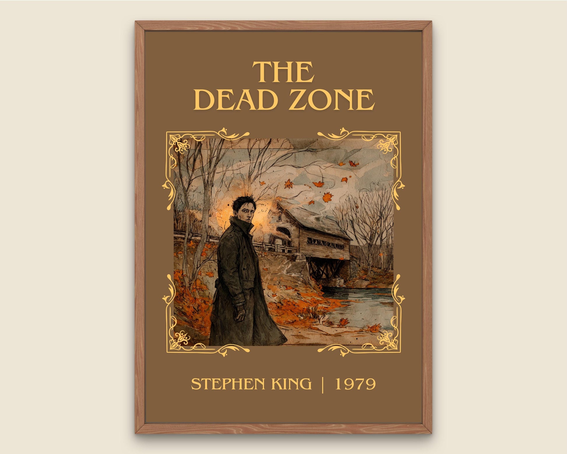 The Dead Zone by Stephen King Descriptive, High Quality Poster Print.Free Delivery Wall Art. Author&Blurb Book Nook Library Gift