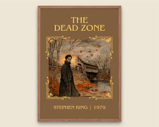 The Dead Zone by Stephen King Descriptive, High Quality Poster Print.Free Delivery Wall Art. Author&Blurb Book Nook Library Gift