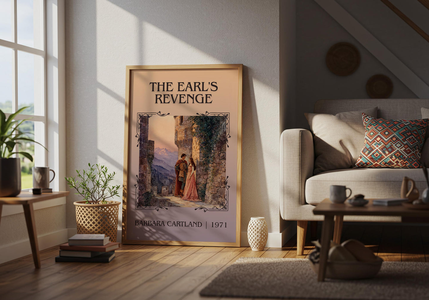 The Earl's Revenge by Barbara Cartland Descriptive, High Quality Poster Print.Free Delivery Wall Art. Author&Blurb Book Nook Library Gift