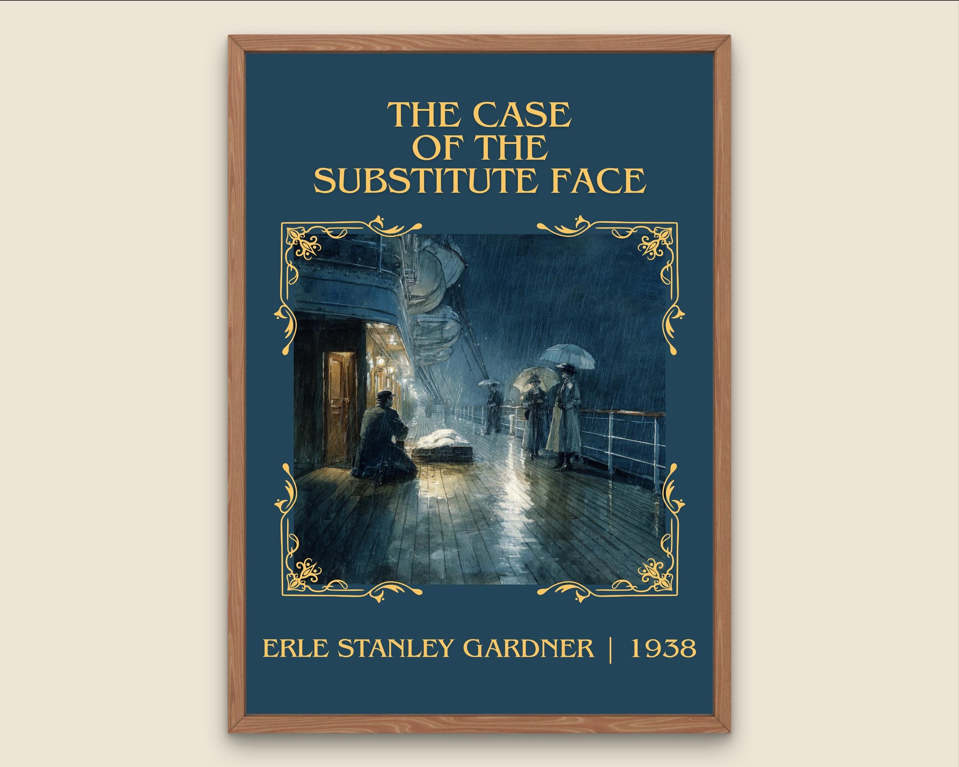 The Case Of The Substitute Face by Erle Stanley Gardner Descriptive Poster Print.Free Delivery Wall Art Author&Blurb Book Artwork Novel
