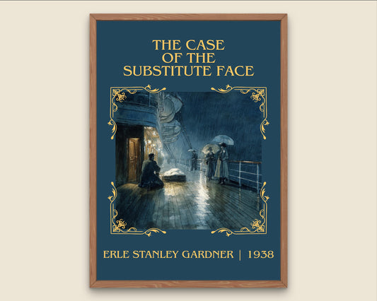 The Case Of The Substitute Face by Erle Stanley Gardner Descriptive Poster Print.Free Delivery Wall Art Author&Blurb Book Artwork Novel