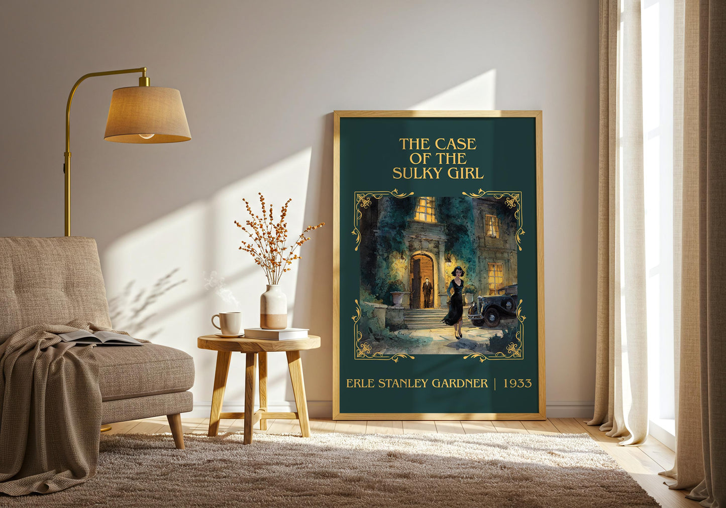 The Case Of The Sulky Girl by Erle Stanley Gardner Descriptive Poster Print.Free Delivery Wall Art Author&Blurb Book Artwork Novel