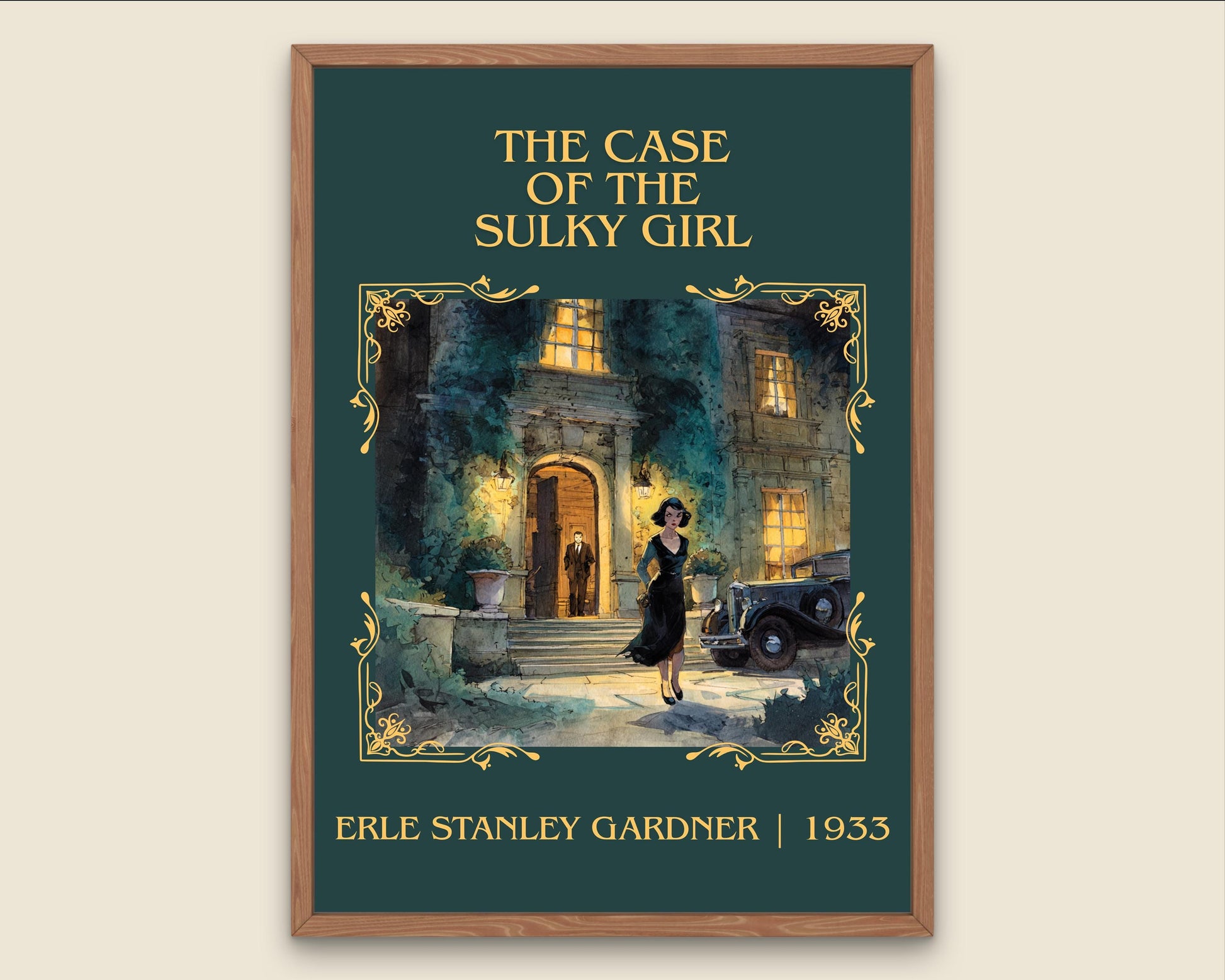 The Case Of The Sulky Girl by Erle Stanley Gardner Descriptive Poster Print.Free Delivery Wall Art Author&Blurb Book Artwork Novel