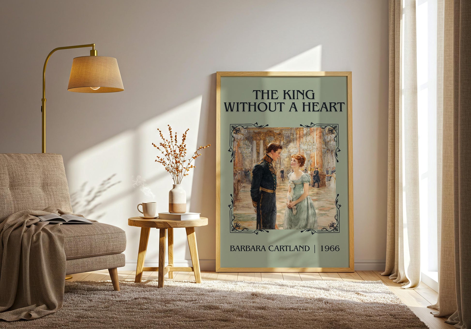 The King Without A Heart by Barbara Cartland Descriptive, High Quality Poster Print.Free Delivery Wall Art. Author&Blurb Book Nook Library