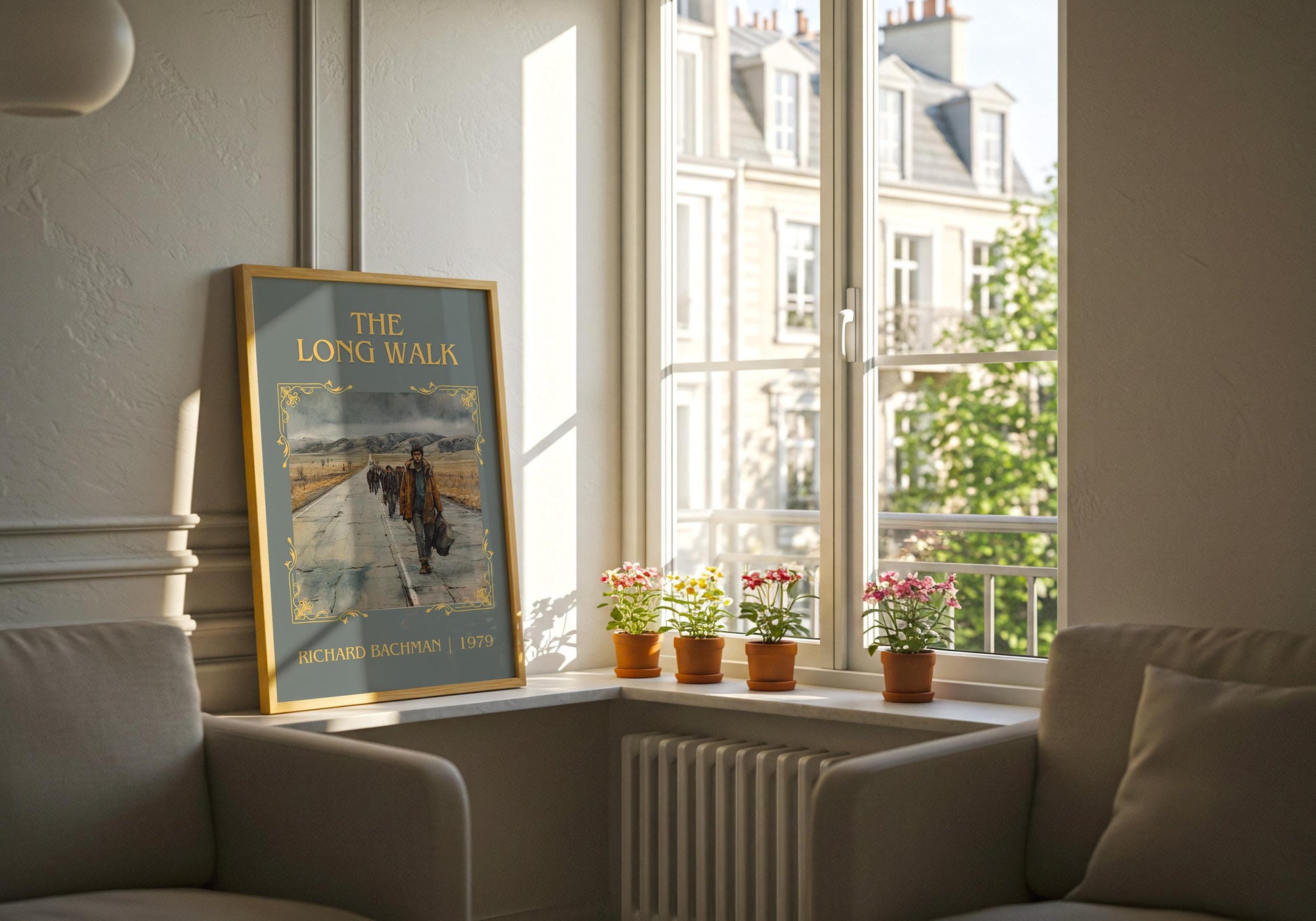 The Long Walk by Richard Bachman Descriptive, High Quality Poster Print.Free Delivery Wall Art. Author&Blurb Book Nook Library Gift