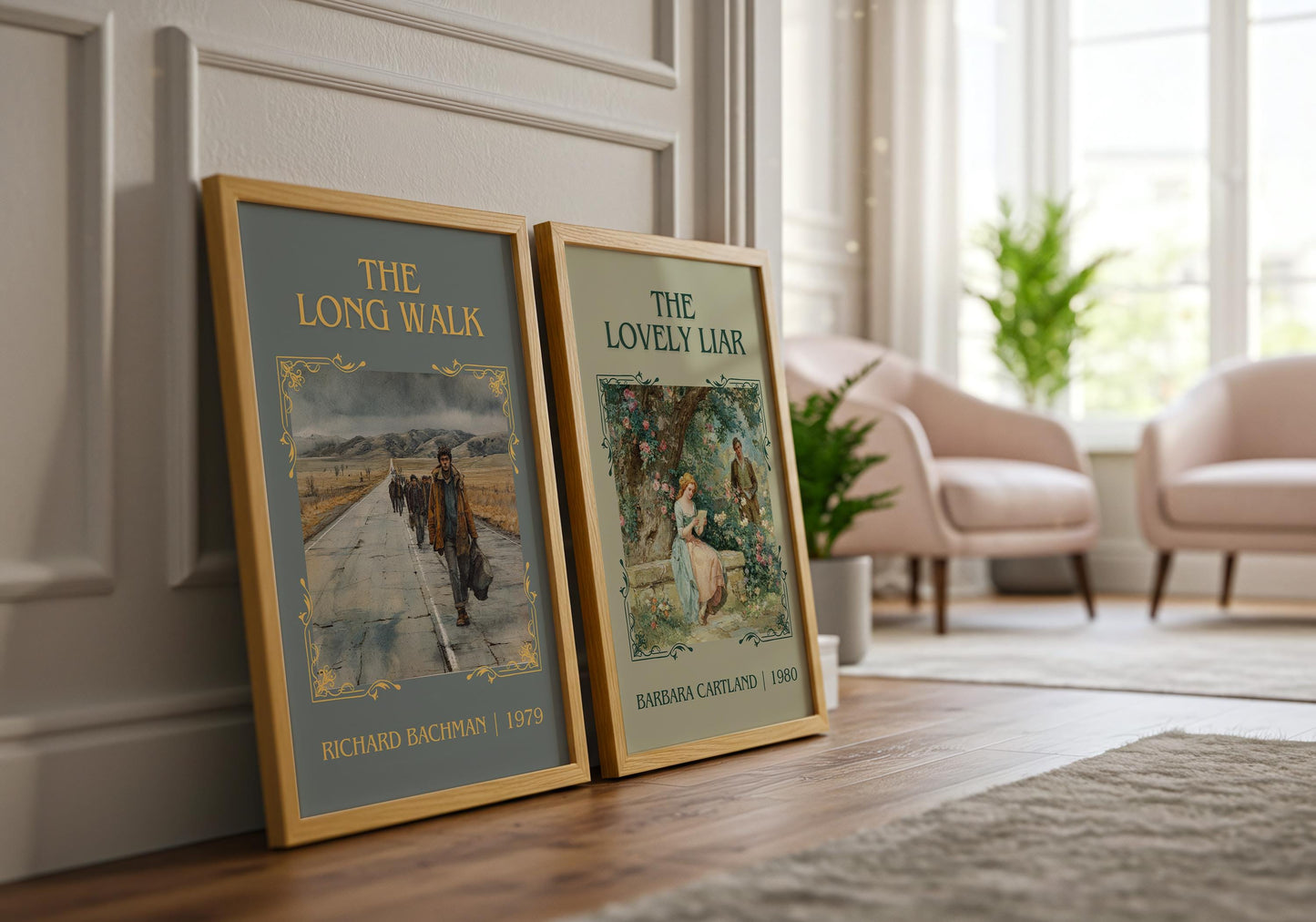 The Long Walk by Richard Bachman Descriptive, High Quality Poster Print.Free Delivery Wall Art. Author&Blurb Book Nook Library Gift