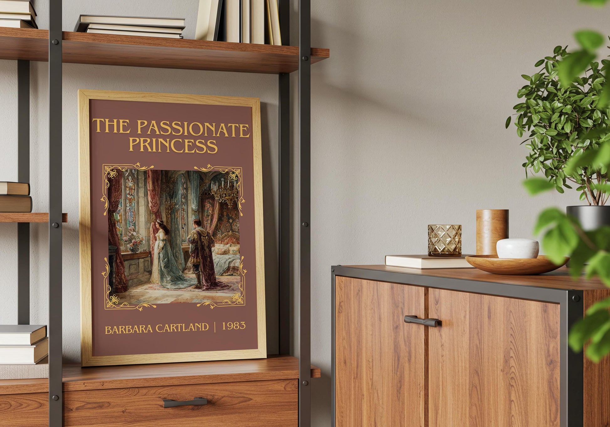 The Passionate Princess by Barbara Cartland Descriptive, High Quality Poster Print.Free Delivery Wall Art. Author&Blurb Book Nook Library