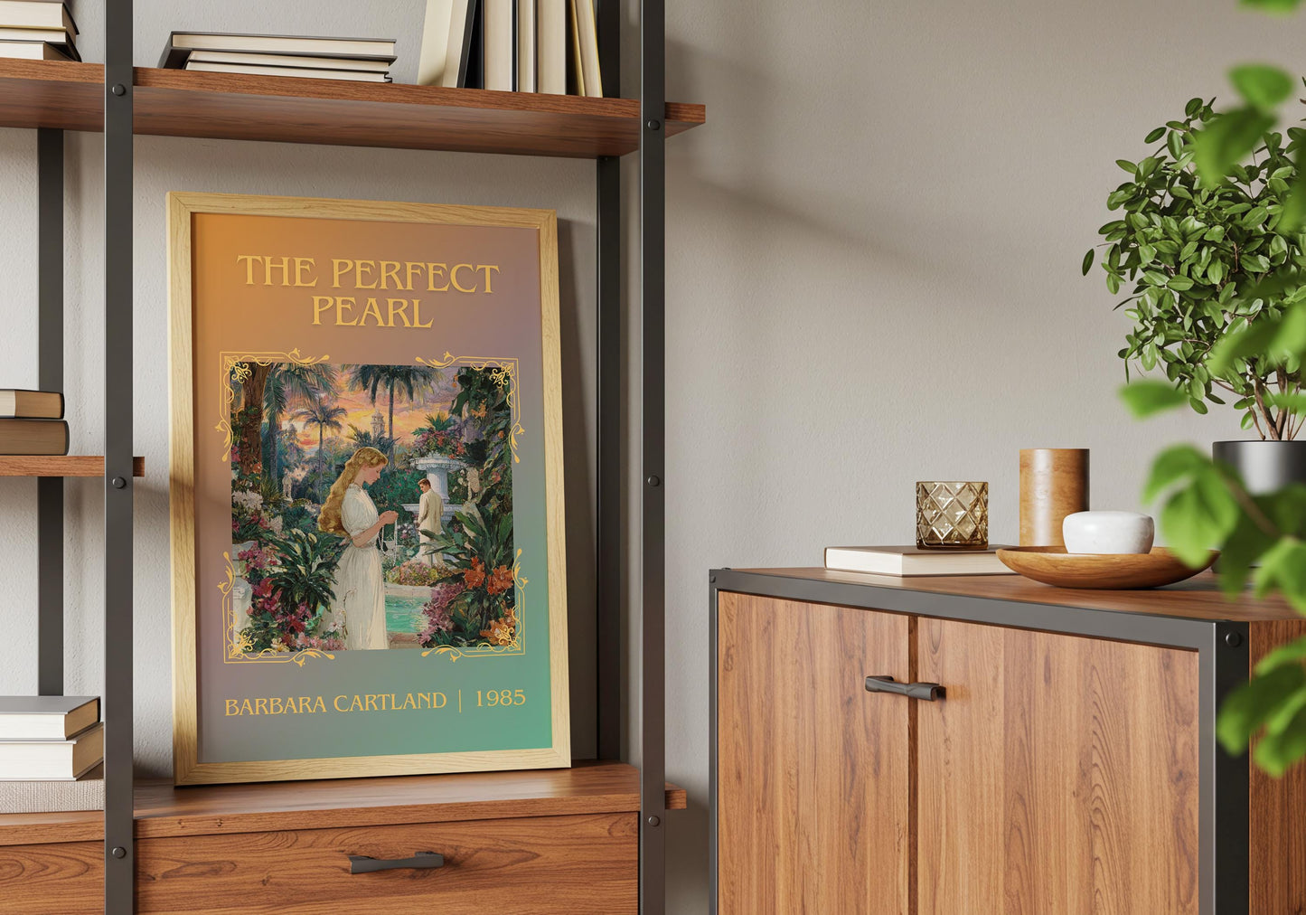 The Perfect Pearl by Barbara Cartland Descriptive, High Quality Poster Print.Free Delivery Wall Art. Author&Blurb Book Nook Library Gift