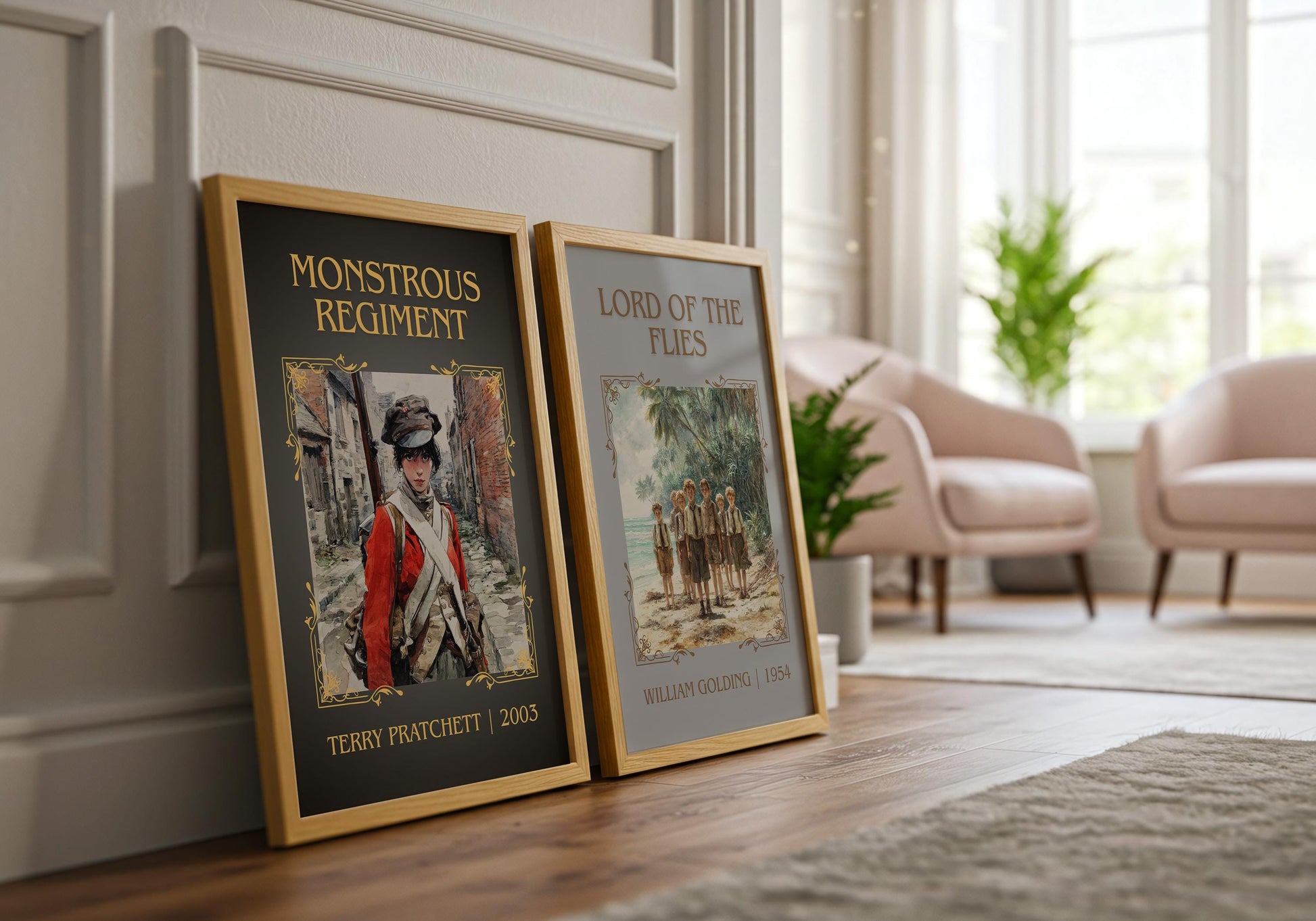 Monstrous Regiment by Terry Pratchett Descriptive, High Quality Poster Print.Free Delivery Wall Art. Author&Blurb Book Nook Library Gift