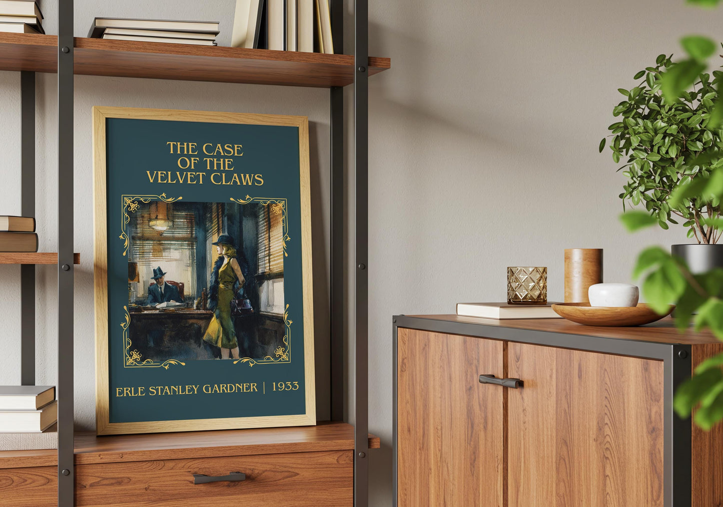 The Case Of The Velvet Claws by Erle Stanley Gardner Descriptive Poster Print.Free Delivery Wall Art Author&Blurb Book Artwork Novel