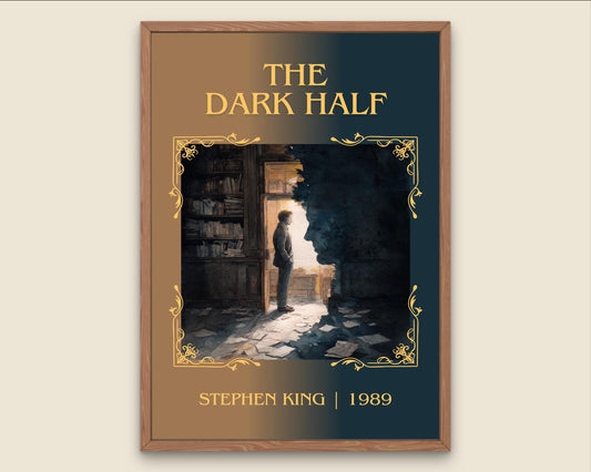 The Dark Half by Stephen King Descriptive Poster Print.Free Delivery Wall Art Author&Blurb Book Artwork Novel Wall Poster