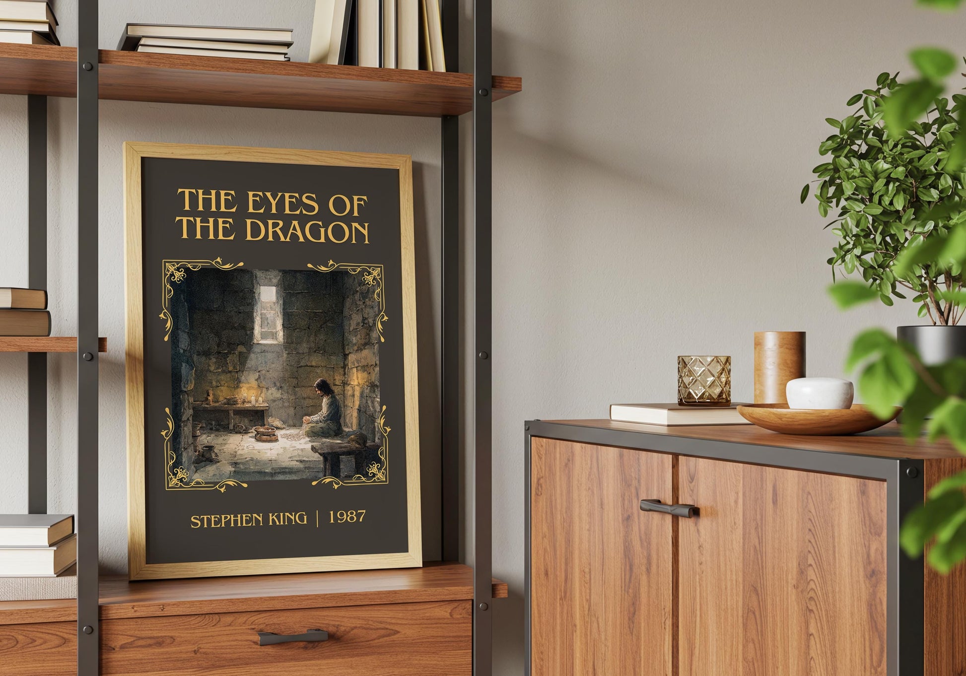 The Eyes Of The Dragon by Stephen King Descriptive Poster Print.Free Delivery Wall Art Author&Blurb Book Artwork Novel Poster Minimalist