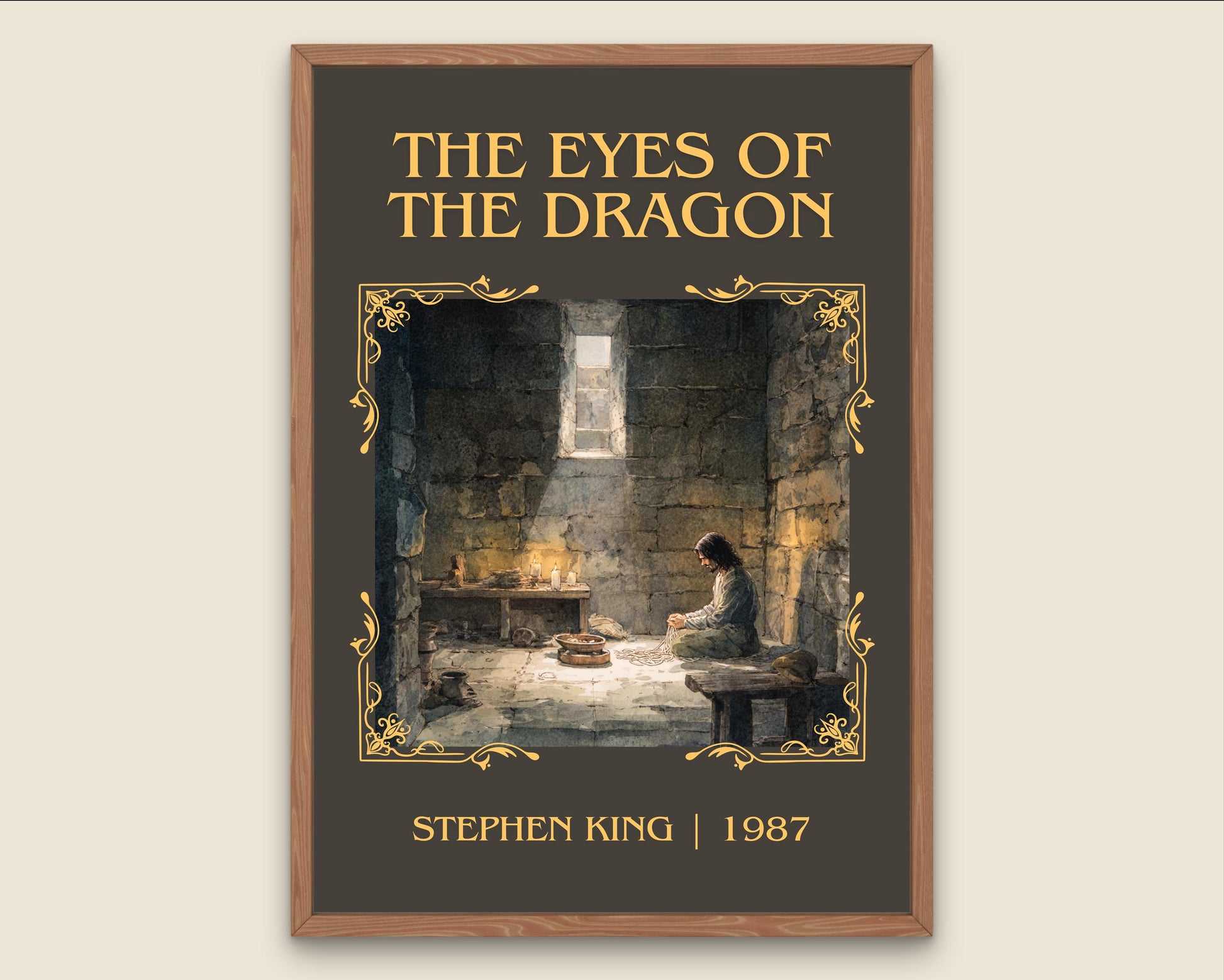 The Eyes Of The Dragon by Stephen King Descriptive Poster Print.Free Delivery Wall Art Author&Blurb Book Artwork Novel Poster Minimalist
